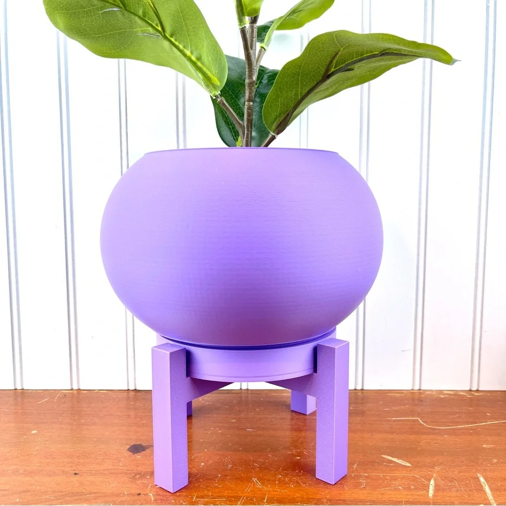 Rono Simple Indoor Planter w/ Drainage Hole and Drip Tray, Houseplant